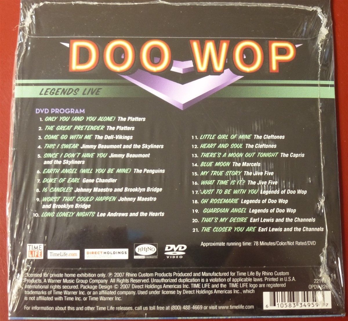 Doo Wop Legends Live DVD PBS Rhino Time-Life 21 Concert