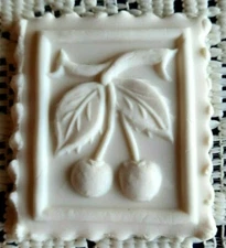 Springerle Speculaas Butter Cookie Paper Stamp Press Mold TWO CHERRIES ON A STEM