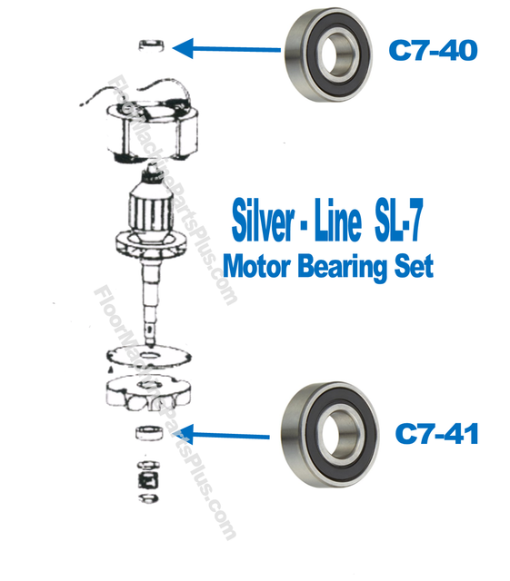 Silver Line SL7 Floor Edger Motor Bearing Set C740 and C741 Edger Parts eBay