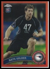 Nate Solder 2011 Topps Chrome #215 Orange Refractors RC New England Patriots