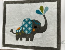 Sweet Jojo Designs Mod Elephant Accent Rug Bedroom Decor Hand Tuffed 36 x 30"