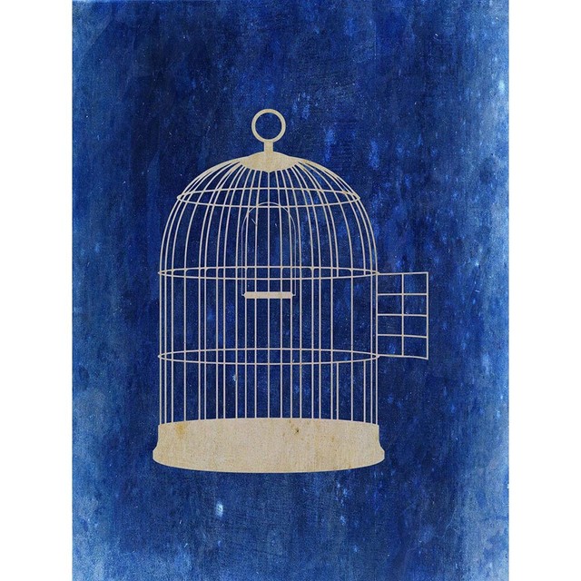 Cage Bird Painting Freedom Symbol Unframed Wall Art Poster eBay