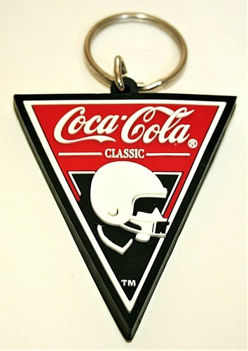 Coca-Cola Coke Classic Soda Promo Football Soft Key Chain 1990s NOS New - Picture 2 of 3