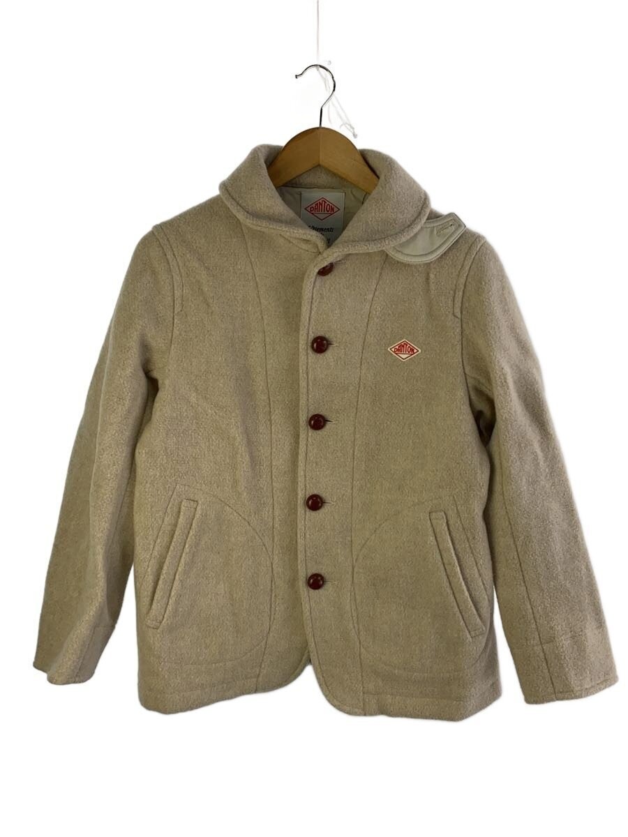 DANTON Wool Coat 38 Beige Solid Winter Jacket Uni… - image 1
