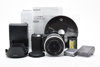 SONY Alpha NEX-5 mit 18-55 mm Blitz spiegellos schwarz nur Japanisch...