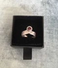 Vintage Marked 925 Silver Snake Ring With Red Gemstone Size O-P