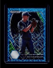 2021 Panini Prizm Draft Picks #PDP46 Calvin Ziegler Carolina Blue Velocity Prizm