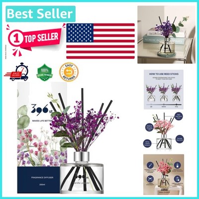 Scented Reed Diffuser Set: Preserved Baby s Breath & Vanilla Lavender - 6.7oz