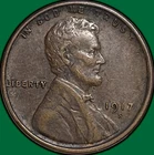1917-S Lincoln Wheat Cent Choice Extremely Fine XF+ Coin #43778
