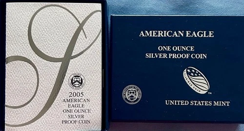 2005-W Proof $1 American Silver Eagle Box, with OGP & COA