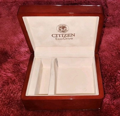 Citizen Eco-Drive Wood Storage Display No Watch Holder Hinge Top Box Only