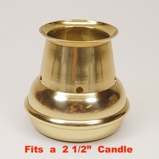 Seguidor de velas Bove, tamaño pascual de 2 1/2", latón macizo (quemador Topper Chaser)