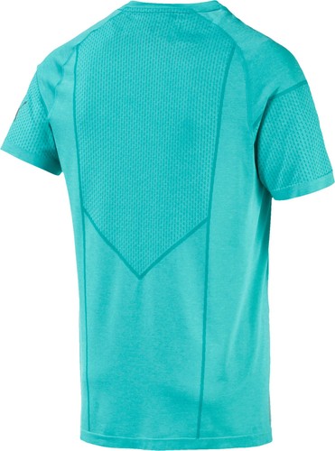 Puma Reactive evoKNIT Mens Training Top Blue Short Sleeve Gym Breathable T-Shirt - Picture 4 of 4