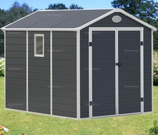 Plastic Storage Shed - Hinged Double Doors, Steel Frame, 6'x9' (1.9x2.8m)