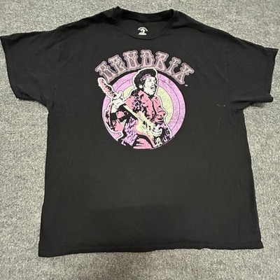 Authentic Hendrix T-Shirt Mens Size XL Black Cotton Graphic Rock Band Tee