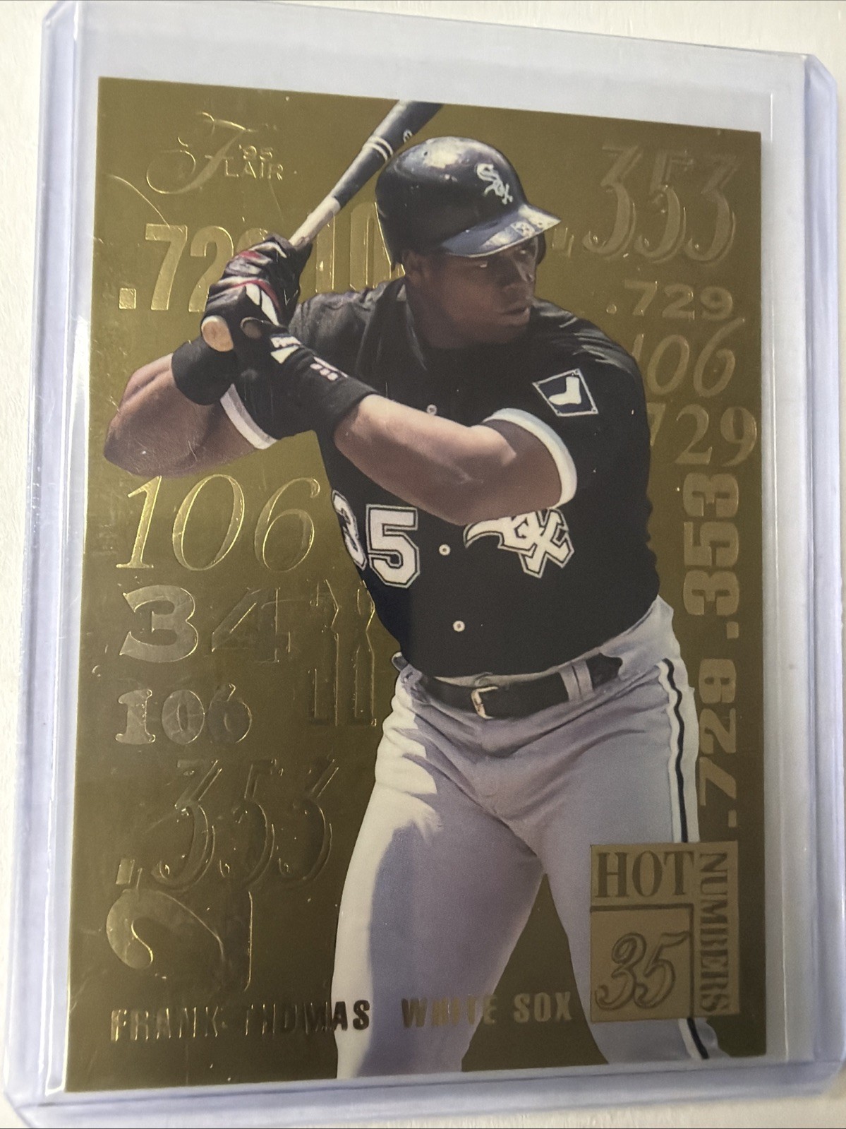 Frank Thomas 1995 Flair Hot Numbers MLB Insert Card # 9 of 10 Chicago White Sox