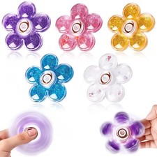 FIGROL 5 Pack Glitter Fidget Spinners, Sensory Fidget Toys for Stress Relief,...