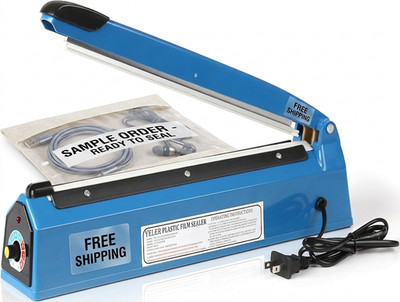 12'' Impulse Heat Sealer Machine Manual Bag Sealer for Plastic PE PP Bags w/ Extr
