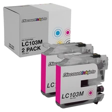 2 LC103M for Brother LC103XL LC103 XL MAGENTA Ink Cartridge High Yield MFC-J6520