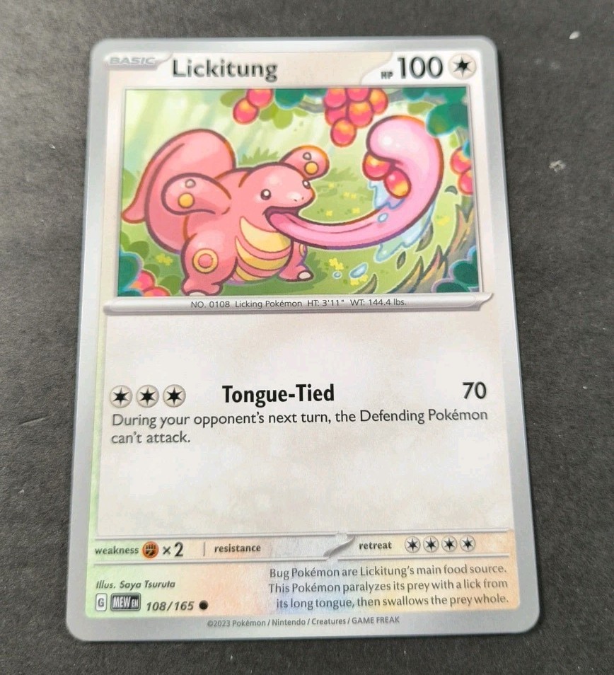 Pokemon 151 Lickitung Common Card 108/165 NM