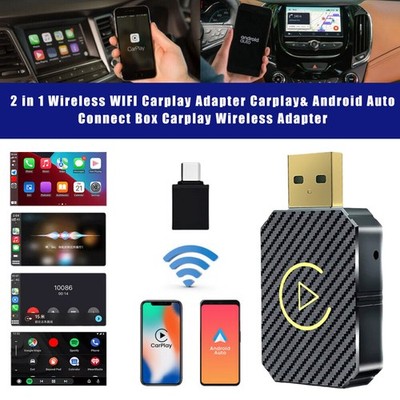 2-in-1 Wireless Adapter Wireless Carplay Android Auto Wireless Adapter & Carplay