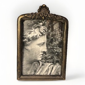 Ornate Metal Picture Frame 8” x 5.5” Black Gold Tone Decorative Tabletop Frame