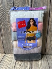 2020 Hanes Womens Cotton Briefs 6-Pack Size 10 Tagless Breathable No Ride Up