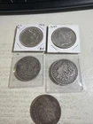 5 Morgan Silver Dollars 1889, 1902, 1887. 1900-O , 1880-S