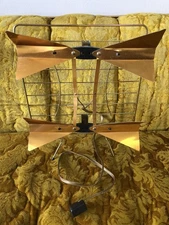 Vintage MCM UHF TV Antenna Analog Channel Mid-Century Modern Space-Age Gold Tone