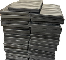 Lot of 10 Empty Blank Standard Size Black DVD Replacement Case w/Clear Sleeve