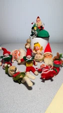 Vintage Assorted Felt & Mixed Media Christmas Ornaments Lot Of 12