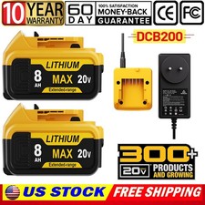 For DeWalt 20V 20 Volt Max XR 8.0AH Lithium-Ion Battery DCB205-2 DCB208 DCB200