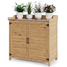 Gartenschrank Holz mit Arbeitsplatte,Pflanztisch mit Unterschrank,48x98x95cm
