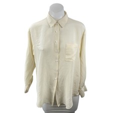 Zara Women's Yellow Chest Pocket Long Sleeve Button Down Blouse Shirt Top Size S