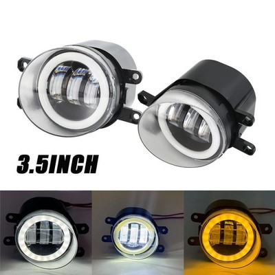 2x 3.5'' Inch LED Fog Lights White Yellow Hi/Lo Beam Driving Lamp For Lada GRANTA