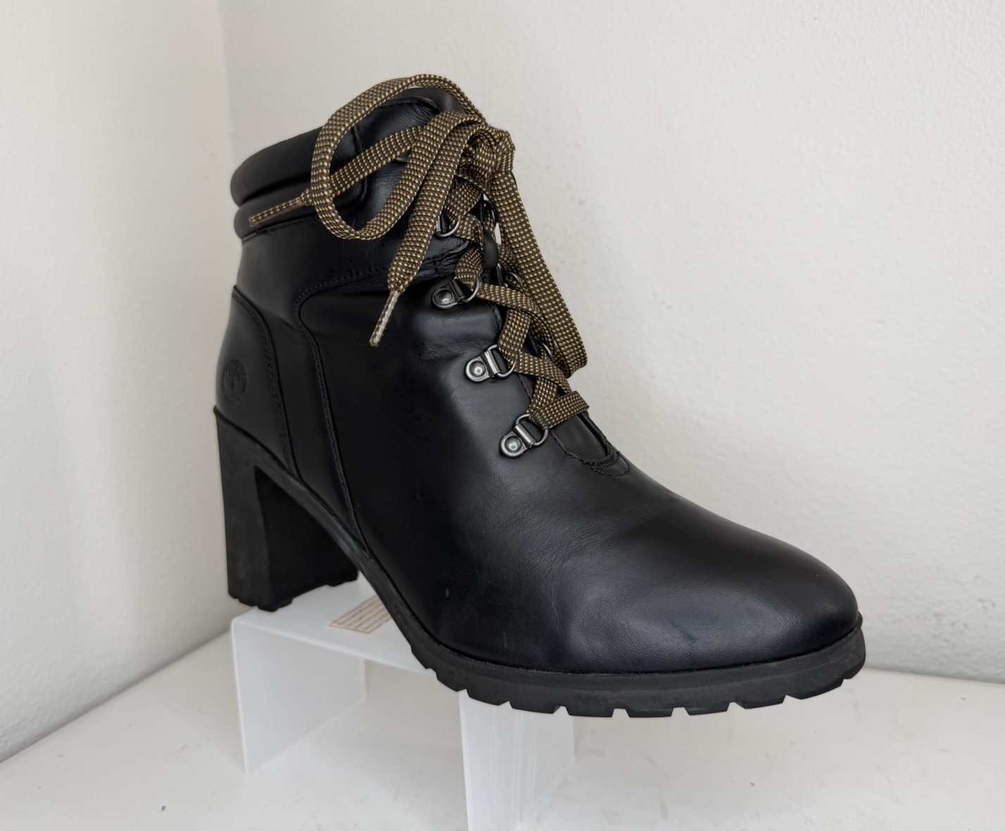 TIMBERLAND WOMEN'S Size 11 BLACK ALLINGTON 5-INCH HIKER LEATHER BOOTS, A26AW