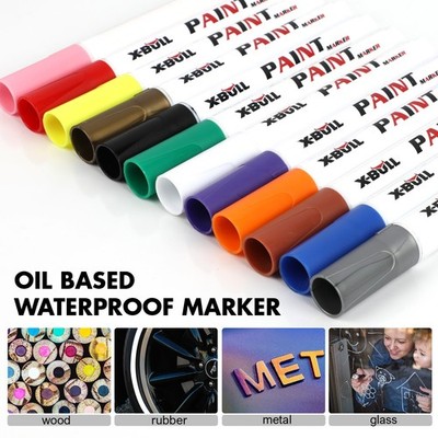 12 Colors Oil Based Paint Markers Waterproof Permanent Pens for Car Tire Canvas