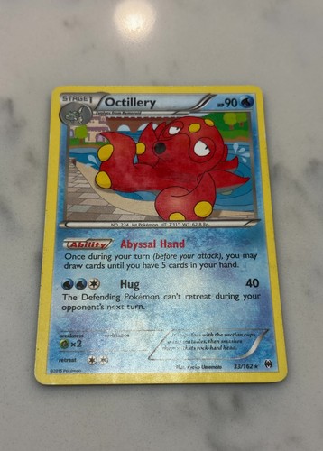 Pokemon Octillery 33/162 BREAKthrough Holo Rare Heavily Played 2015 TCG Card