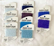 Rainbow Gallery Needlepoint Embroidery Thread  Lot of 10 Fuzzy Stuff Blue Purple