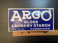 Vintage Argo Gloss Laundry Starch Sealed 16oz Blue & White Box Expired