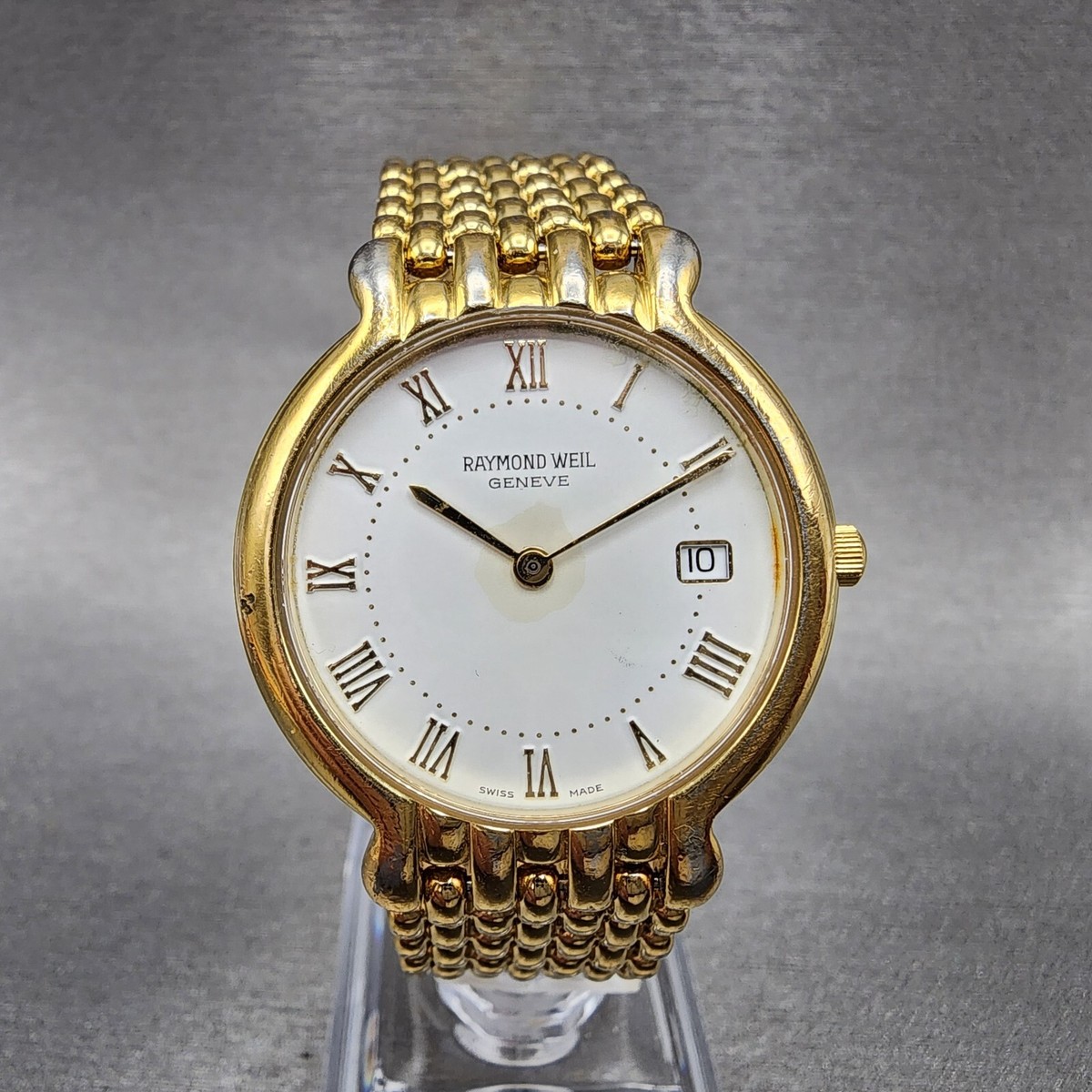 RAYMOND WEIL ゴールド Raymond Weil Watch Men 33mm White Dial Gold Tone Date Round