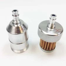 Aluminun 1/4" Flange Silver Fuel Filter Motor Engine Bicycle Trike Motorcycle