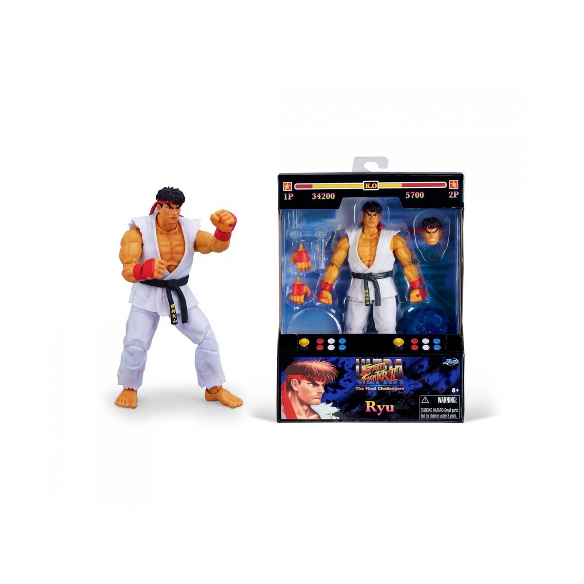 akijude Jada Toys Street Fighter II Ultra Ryu Action Figure with