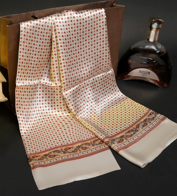 100% Mulberry Silk Satin Scarf men women neckerchief Shawl Wrap