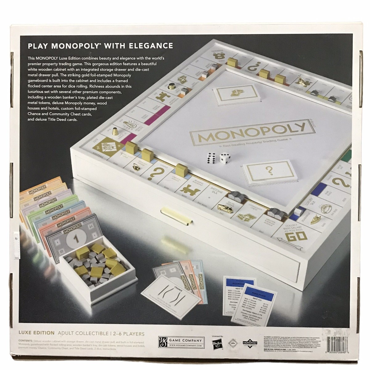 NIB Hasbro Monopoly Luxe Edition White Gold Limited Adult
