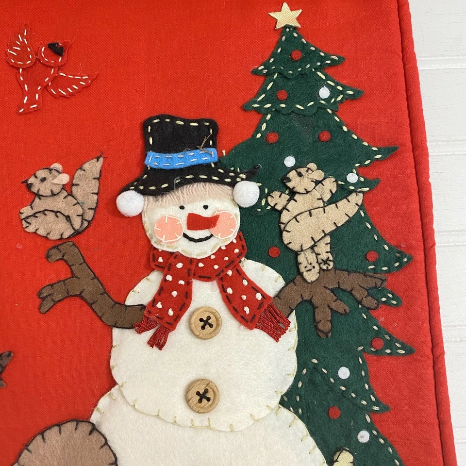 Countdown to Christmas Felt Applique Snowmen Birds Wildlife Advent Calendar - Image 3 of 4