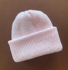 Cozy Knitted Beanie Hat for 3-6 Months - Hypoallergenic Acrylic Yarn - Pink