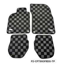 P2M Checkered Flag Carpet Floor Mats Set for Porsche 911 993 Coupe 93-98 New