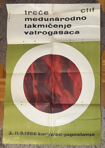 CTIF poster Third International Firefighters Competition 1966.y Yugoslavia - Picture 2 of 13