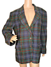 Woolrich Women s M Green Blue Plaid Wool Nylon Blazer Vintage Jacket T27